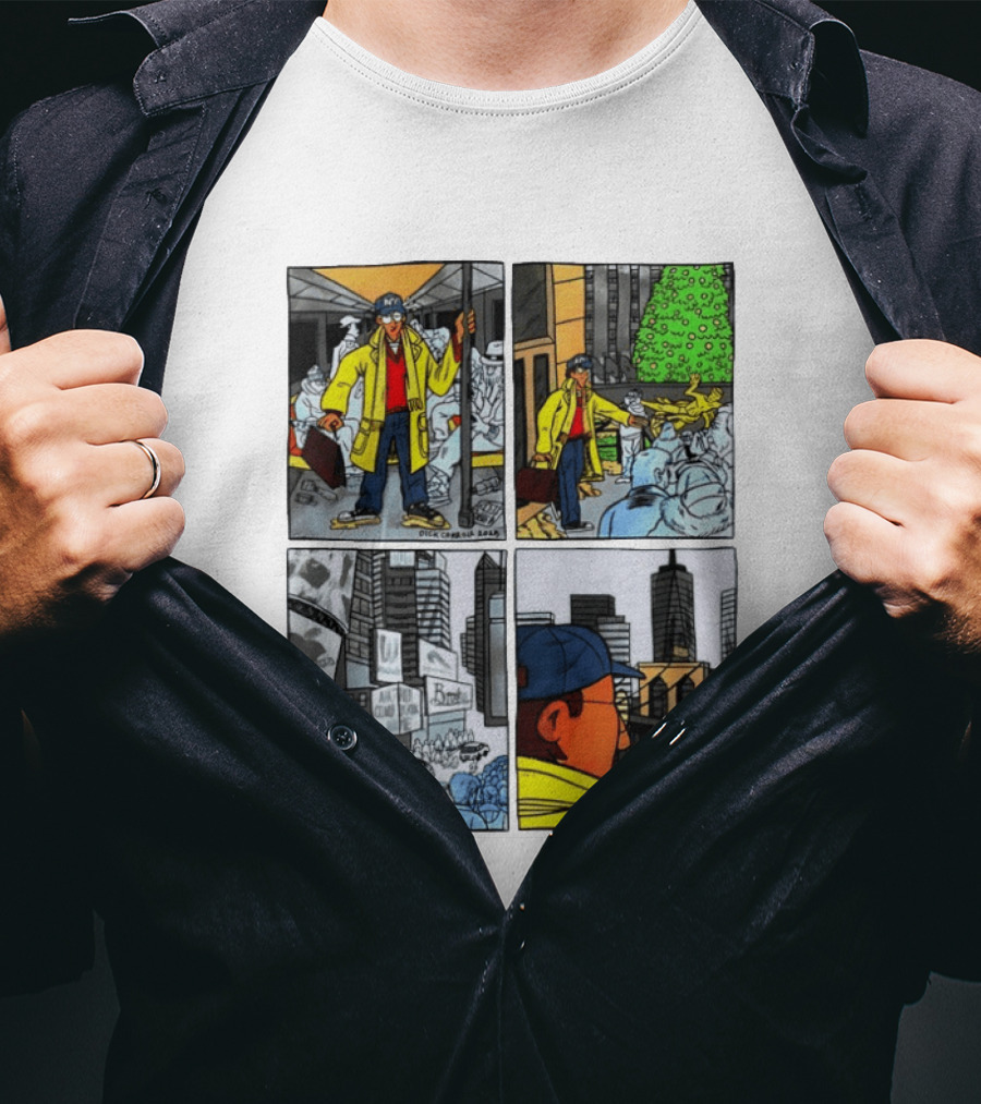 Holiday Comic Pocket NYC Urban Christmas Scenes T-Shirt