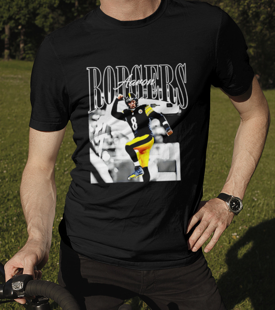 Rodgers 8 Steelers Black And Yellow Football Player T-Shirt