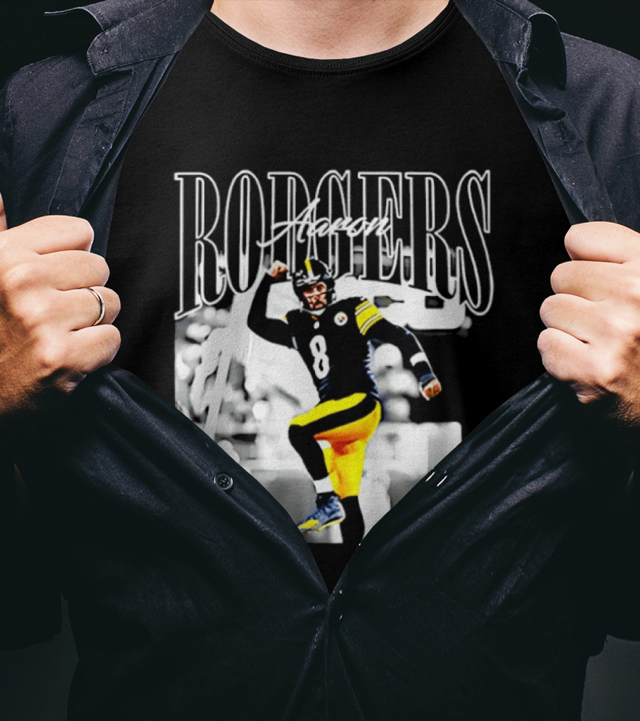 Rodgers 8 Steelers Black And Yellow Football Player T-Shirt