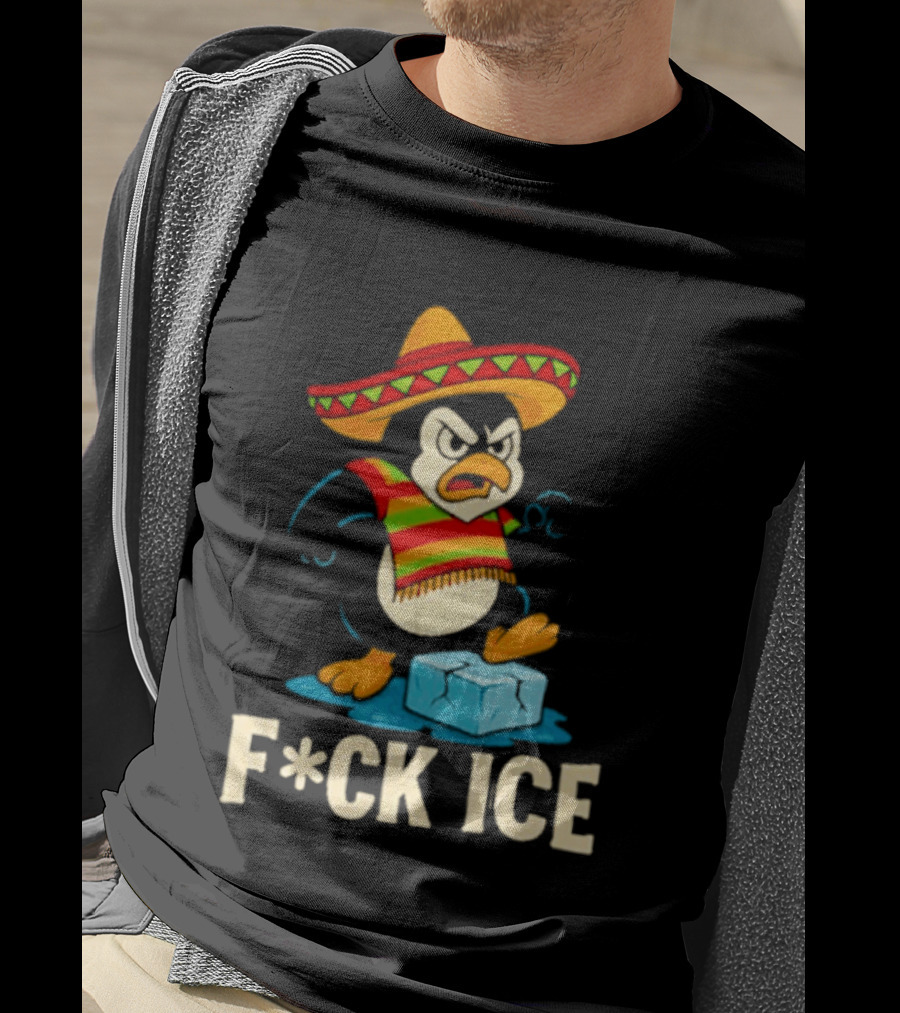 Angry Penguin Sombrero F*ck Ice T-Shirt