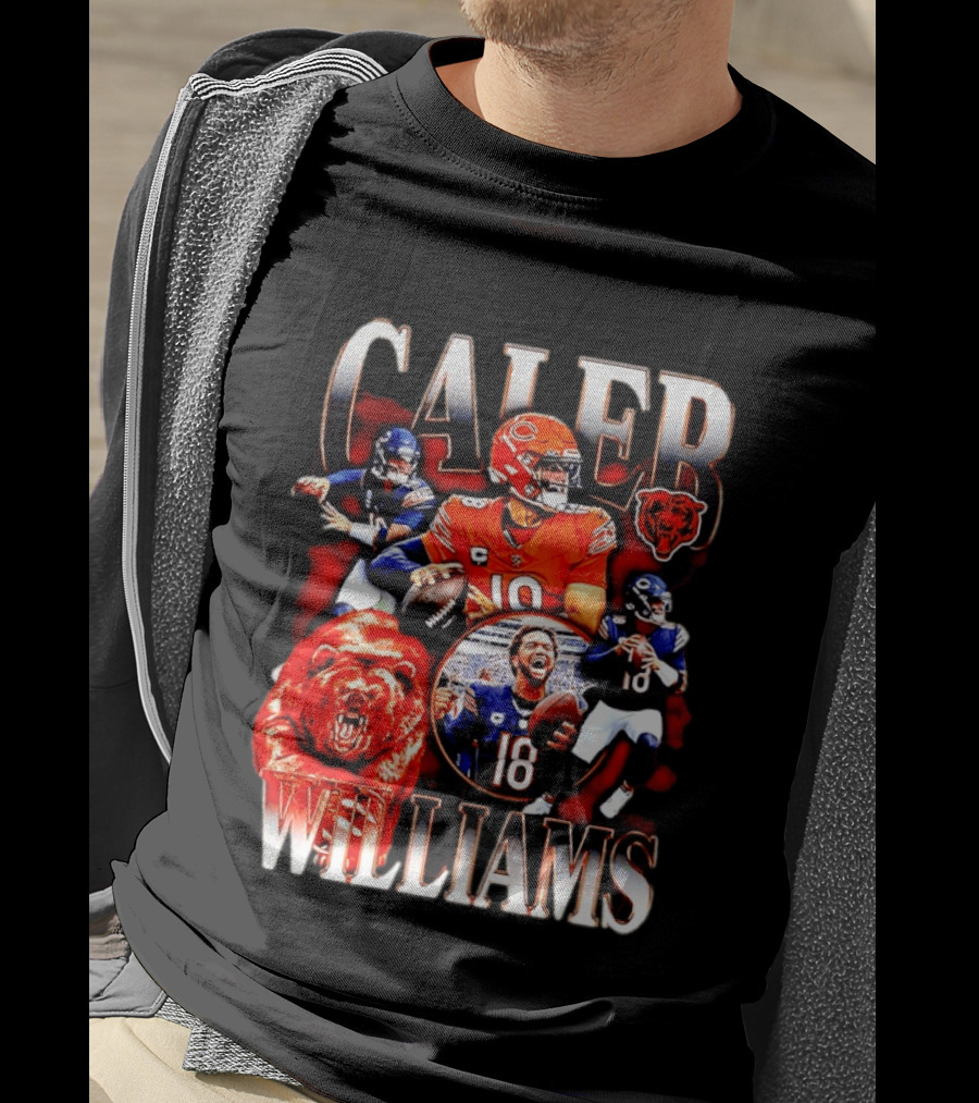 Caleb Williams Chicago Bears Quarterback Collaboration With Bear And Team T-Shirt