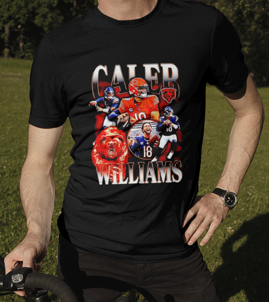 Caleb Williams Chicago Bears Quarterback Collaboration With Bear And Team T-Shirt