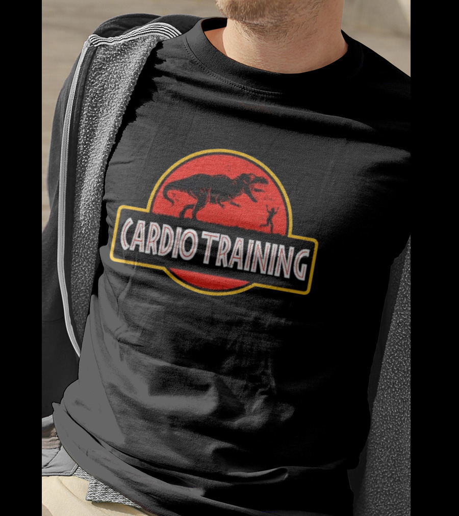Cardio Training Dinosaur Exercise Jurassic Park Rex Running T-Shirt