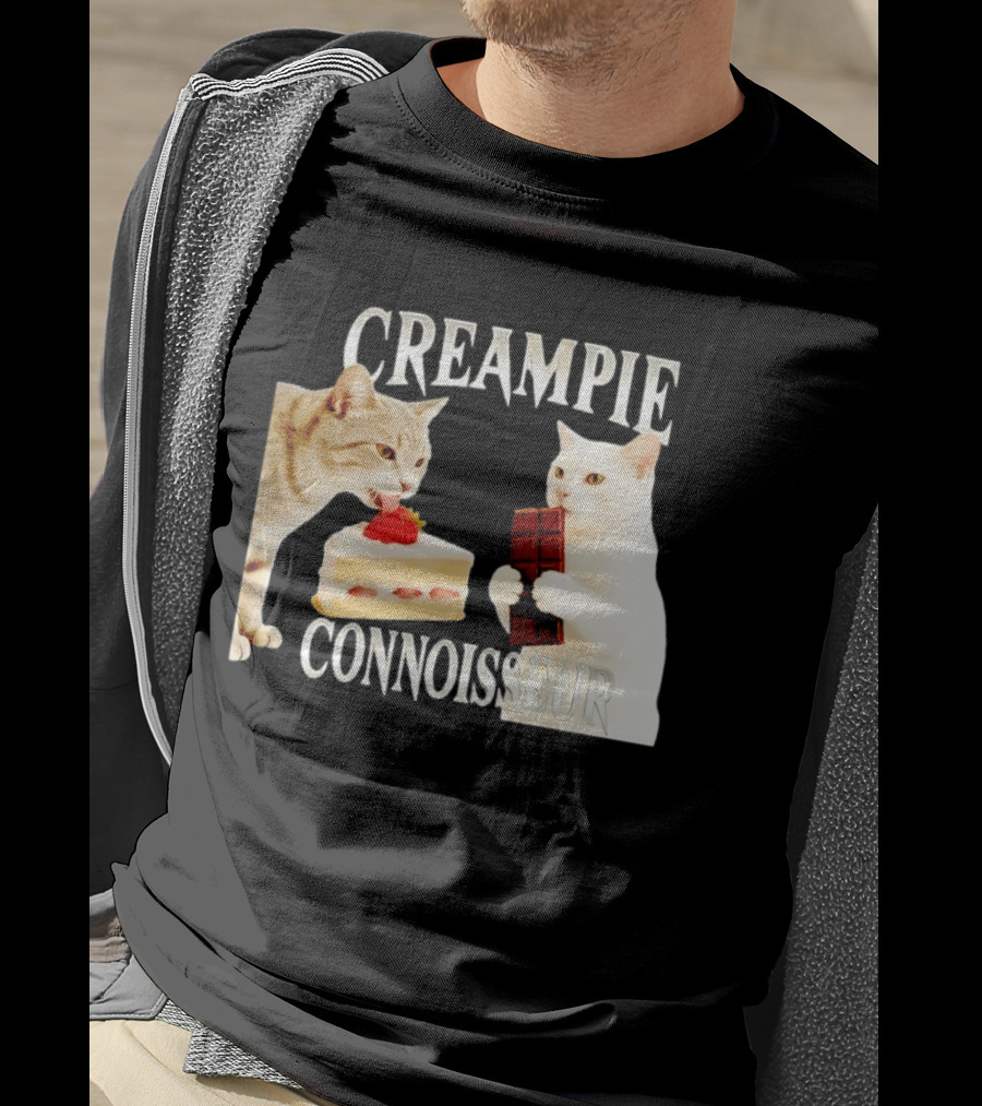 Cats Creampie Connoisseur Strawberry Cake Chocolate Bar T-Shirt