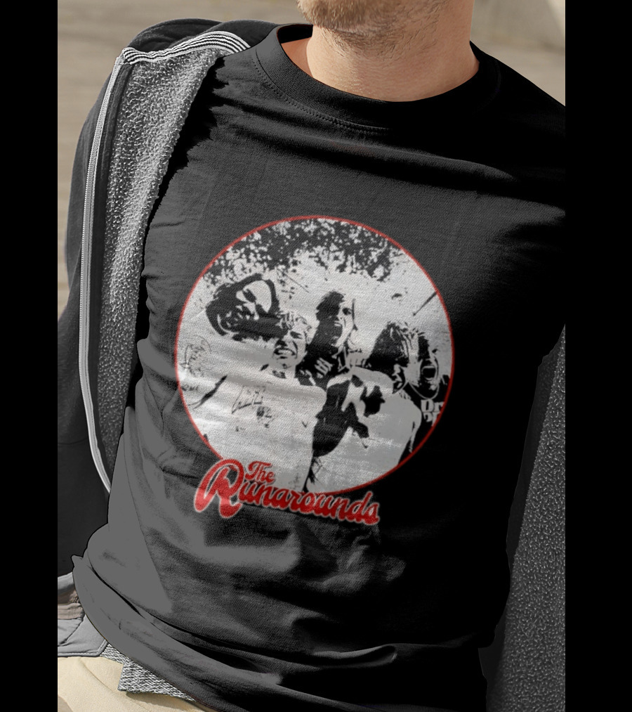 The Runarounds Band Black And White Circle Group Photo T-Shirt
