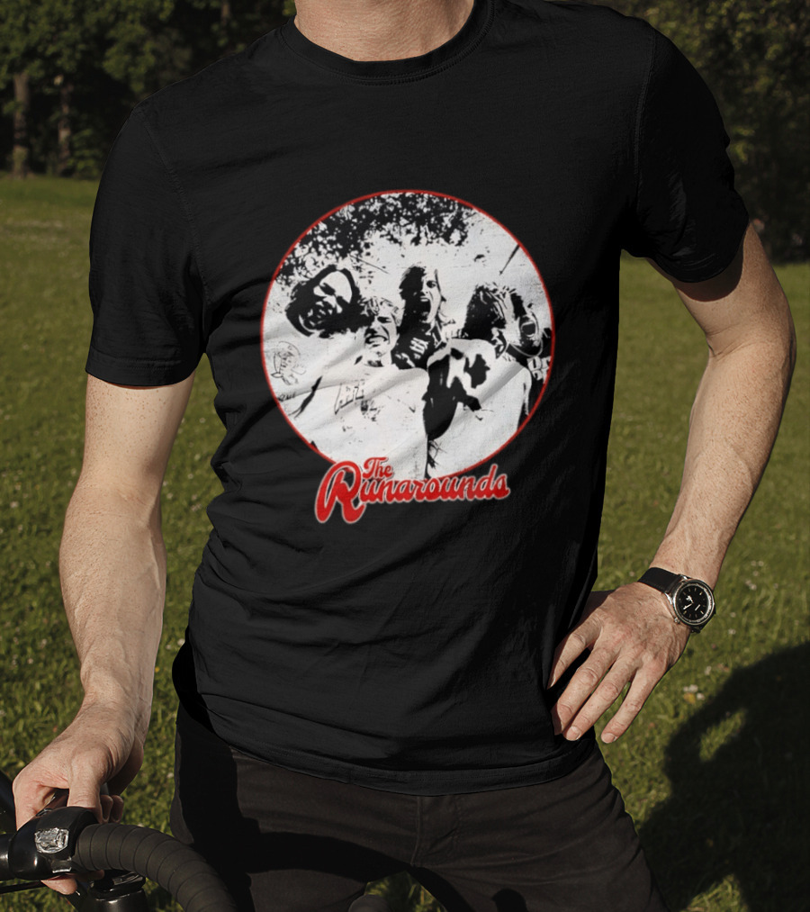 The Runarounds Band Black And White Circle Group Photo T-Shirt