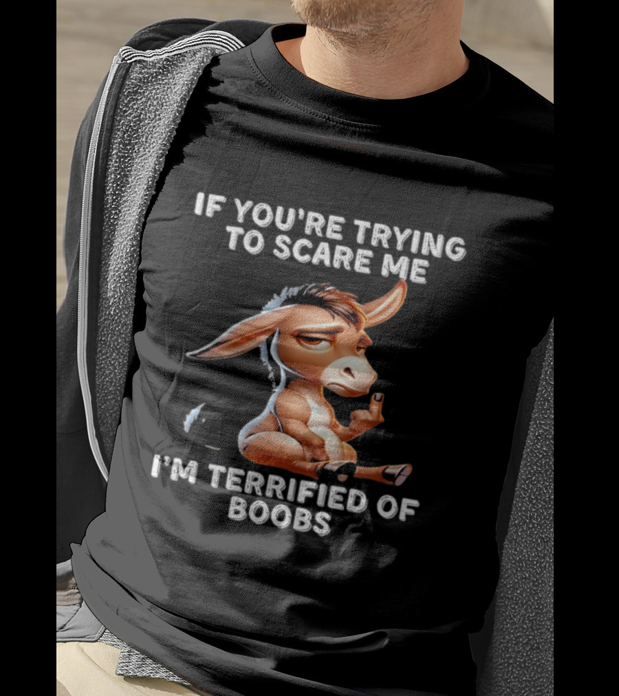 Donkey If You’re Trying To Scare Me I’m Terrified Of Boobs T-Shirt