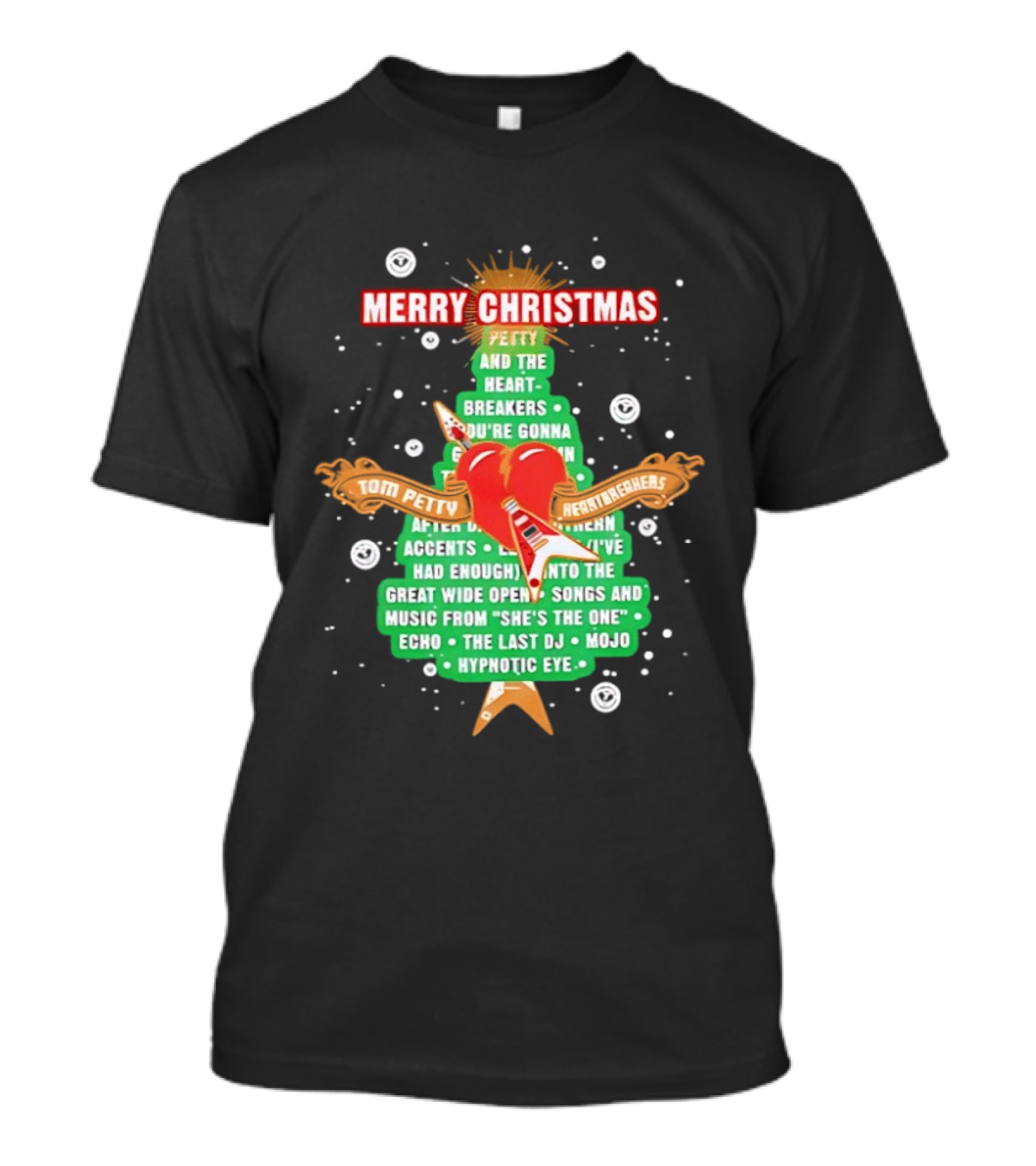 Tom Petty Heartbreakers Merry Christmas You're Gonna Heartbreak Songs Mojo Hypnotic Eye T-Shirt