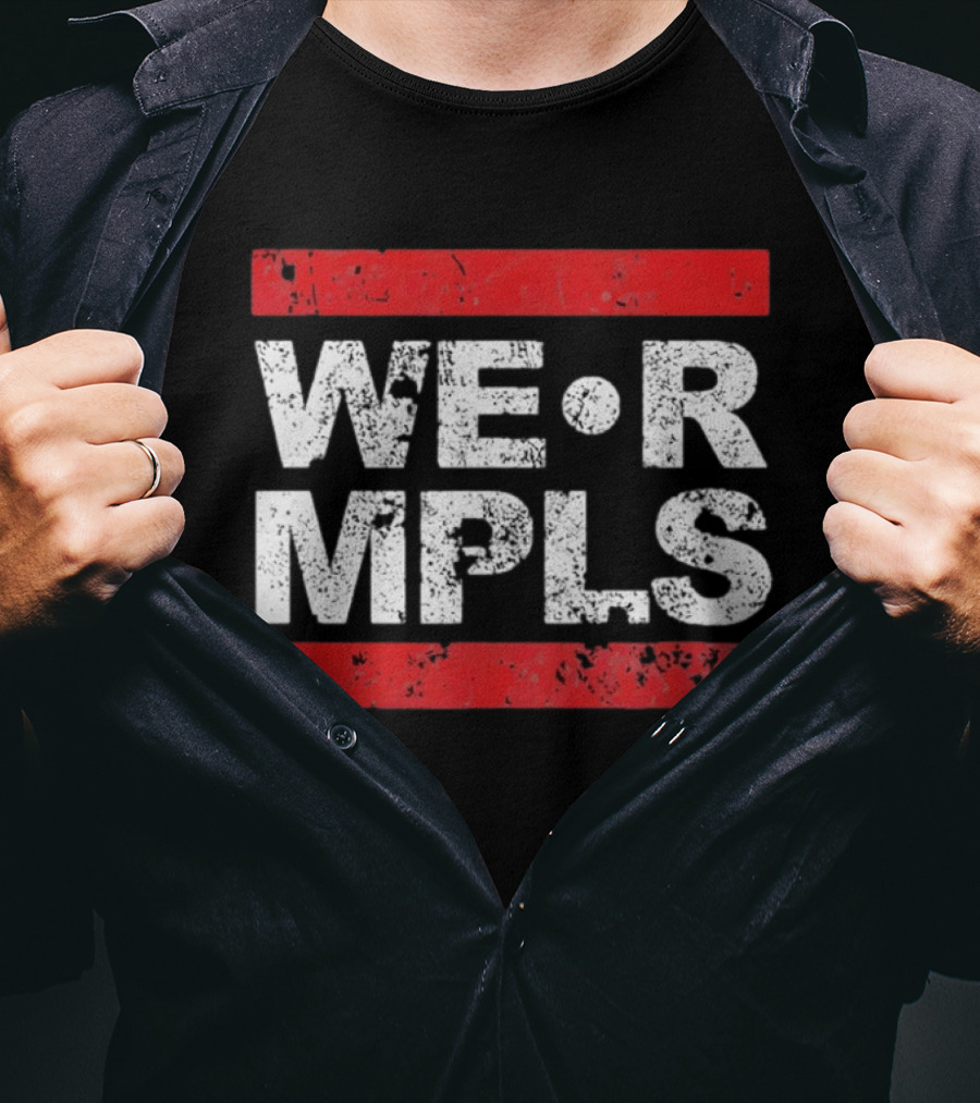 WE R MPLS Minneapolis Retro Distressed Bold T-Shirt