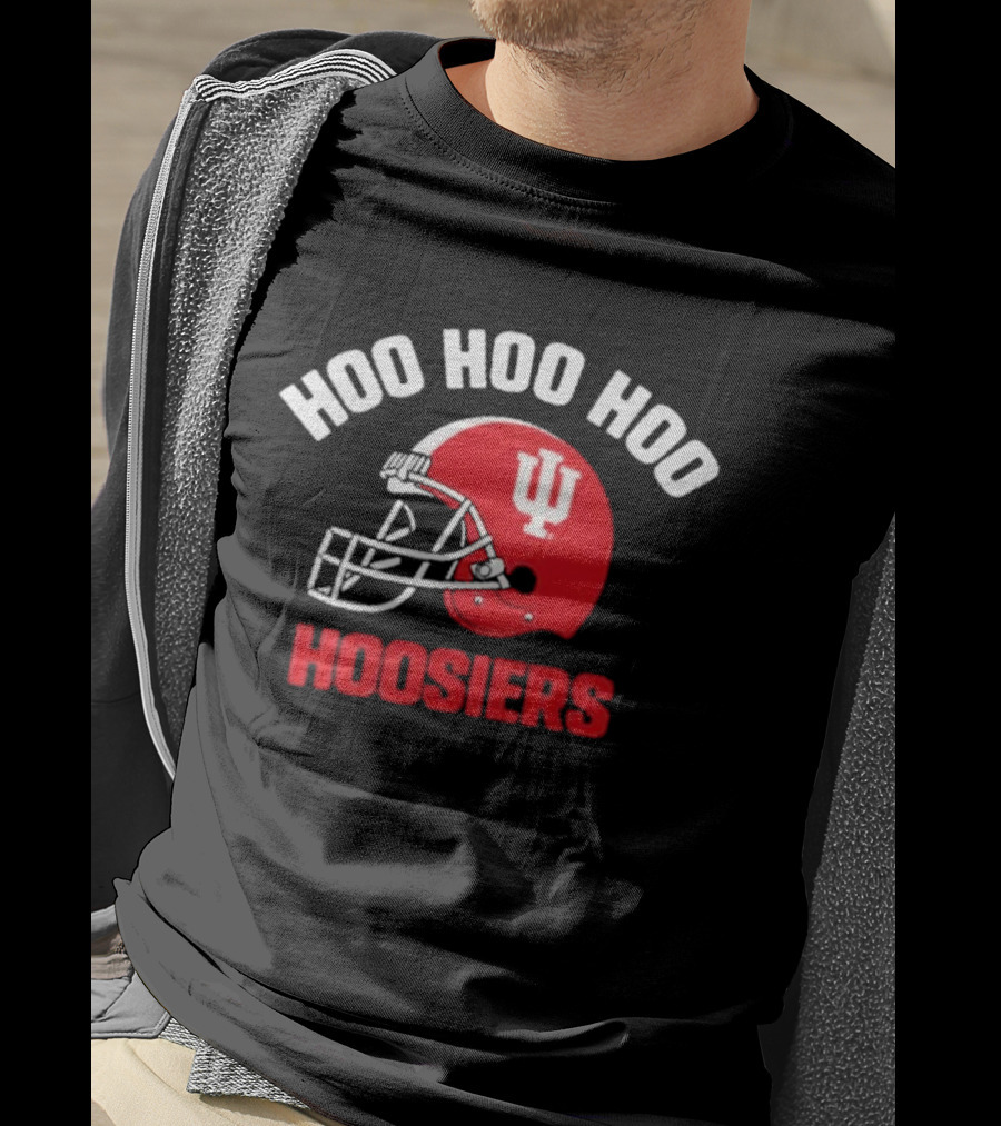 Indiana Hoosiers Hoo Hoo Hoo Red Football Helmet T-Shirt