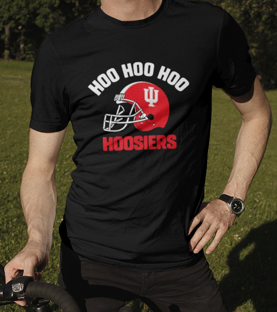 Indiana Hoosiers Hoo Hoo Hoo Red Football Helmet T-Shirt
