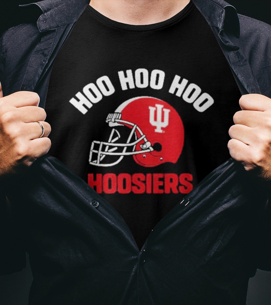 Indiana Hoosiers Hoo Hoo Hoo Red Football Helmet T-Shirt