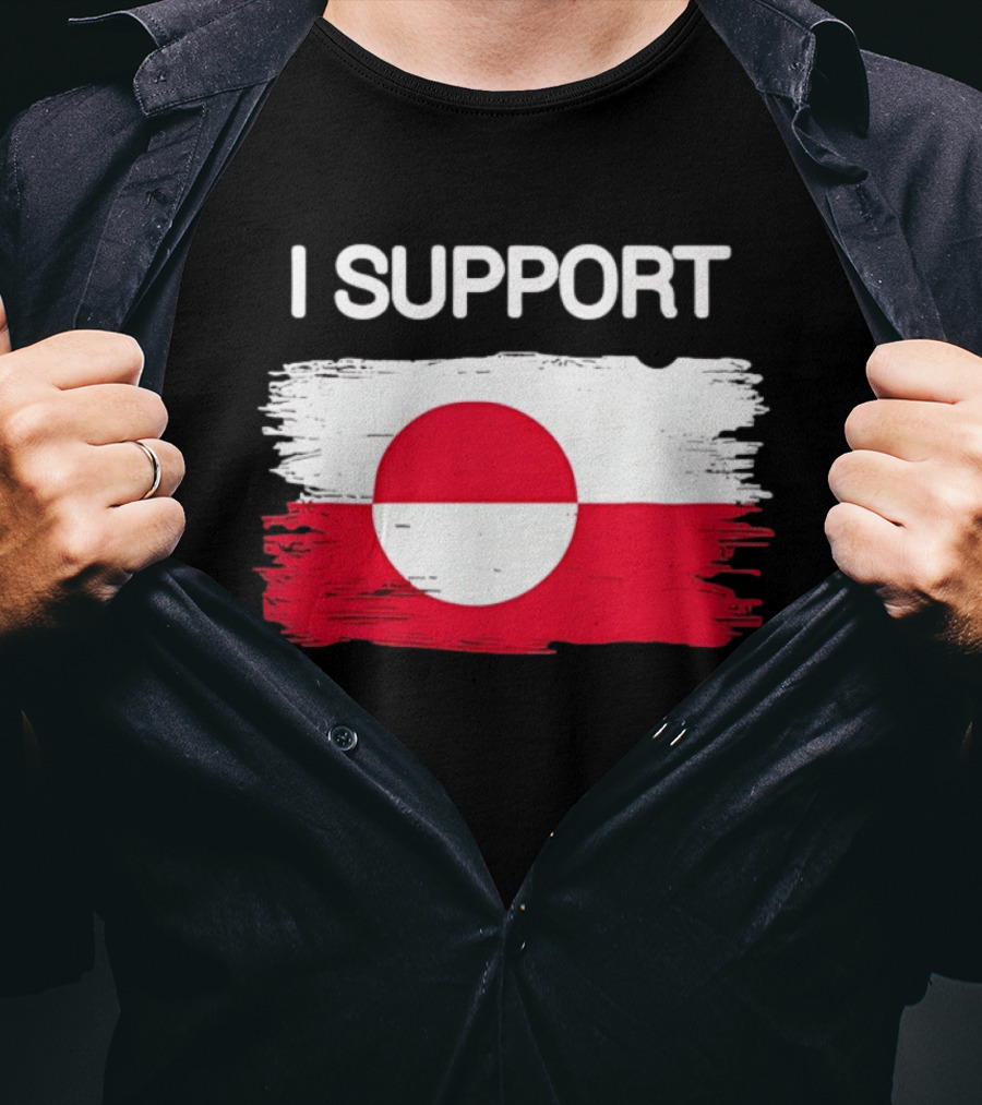 I Support Greenland Flag Design Make Amireca Go Away T-Shirt
