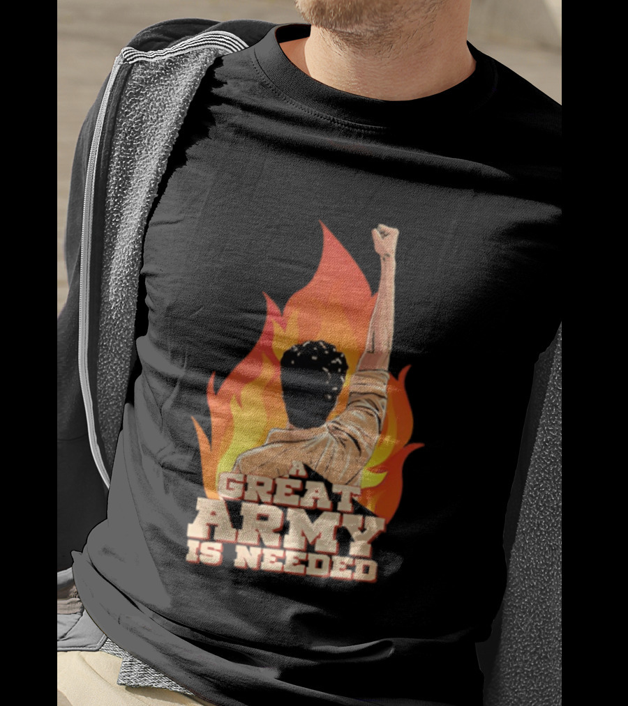 Parasakthi A Great Army Is Needed Raised Fist Flame T-Shirt