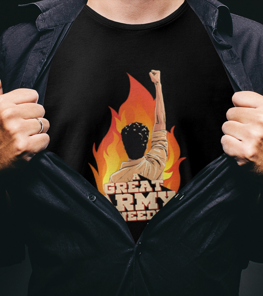 Parasakthi A Great Army Is Needed Raised Fist Flame T-Shirt