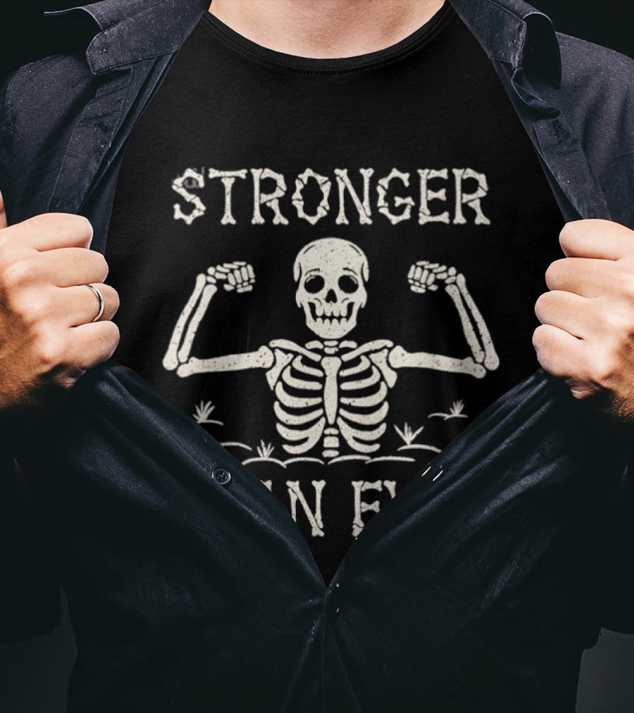 Skeleton Flexing Stronger Than Ever T-Shirt