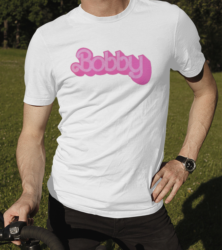 Bobby Pink Text Style Bob Weir Barbie Font T-Shirt