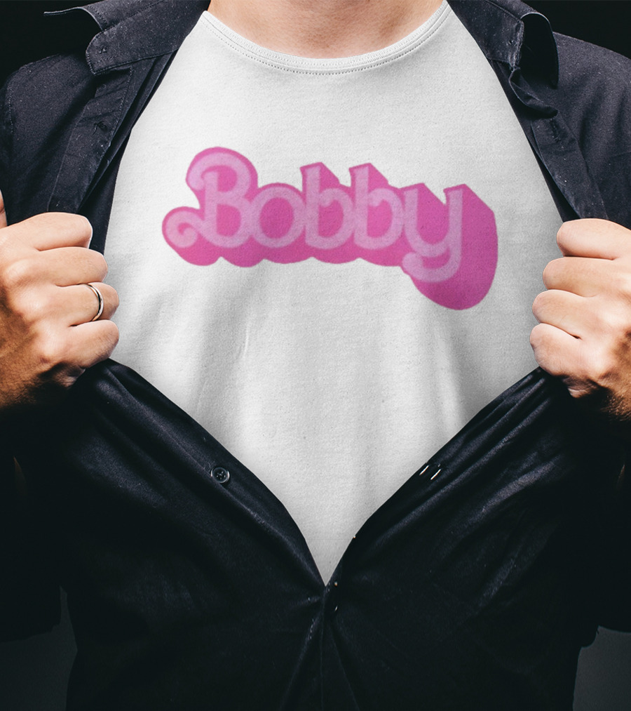Bobby Pink Text Style Bob Weir Barbie Font T-Shirt