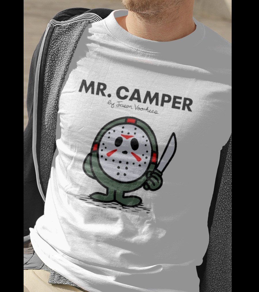 MR. CAMPER By Jason Voorhees Iconic Character With Mask And Knife T-Shirt