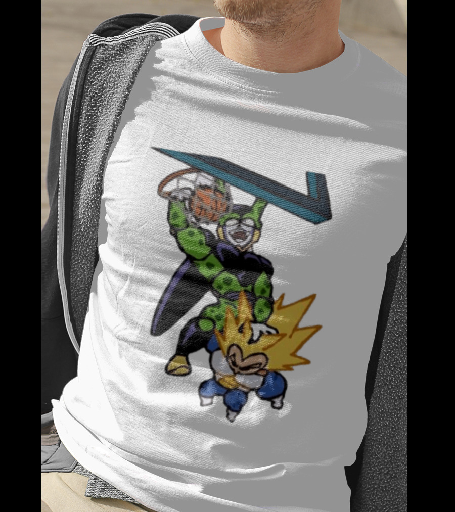 Cell Vs Vegeta Basketball Dunk Anime Mashup T-Shirt