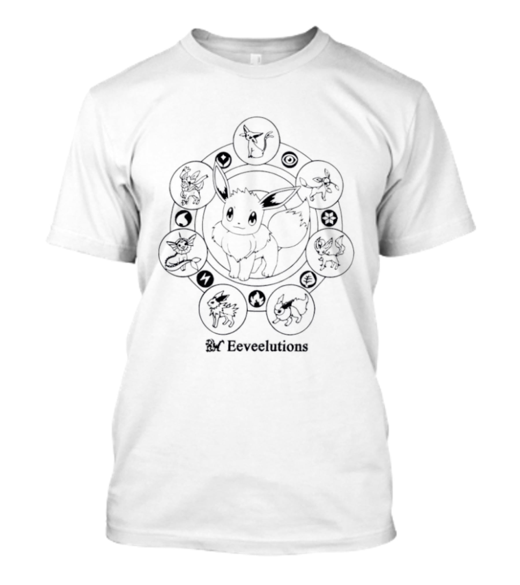 8Thwndr Eeveelutions Pikachu Pokem T-Shirt
