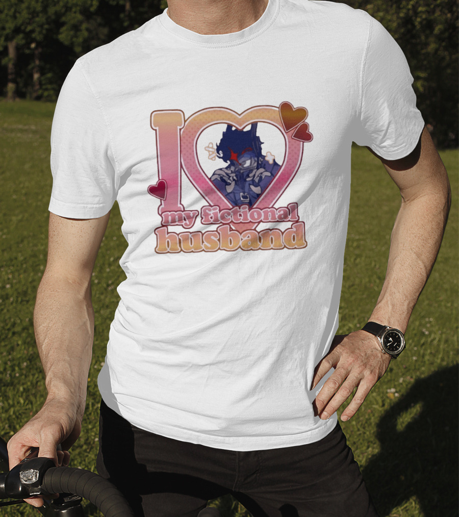 I Love My Fictional Husband Heart Design With Anime T-Shirt