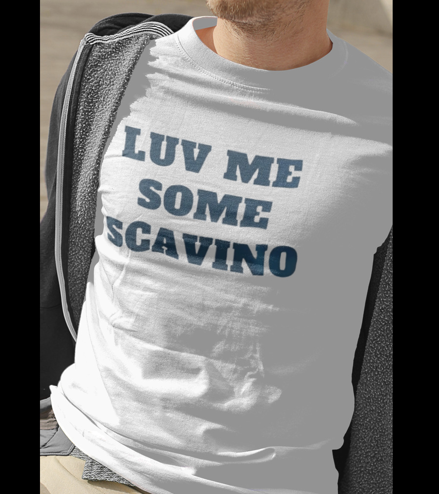 Luv Me Some Scavino Bold Text Blue Letters T-Shirt