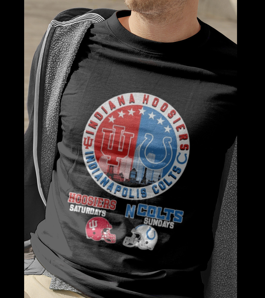 Indiana Hoosiers Saturdays Indianapolis Colts Sundays Mashup T-Shirt