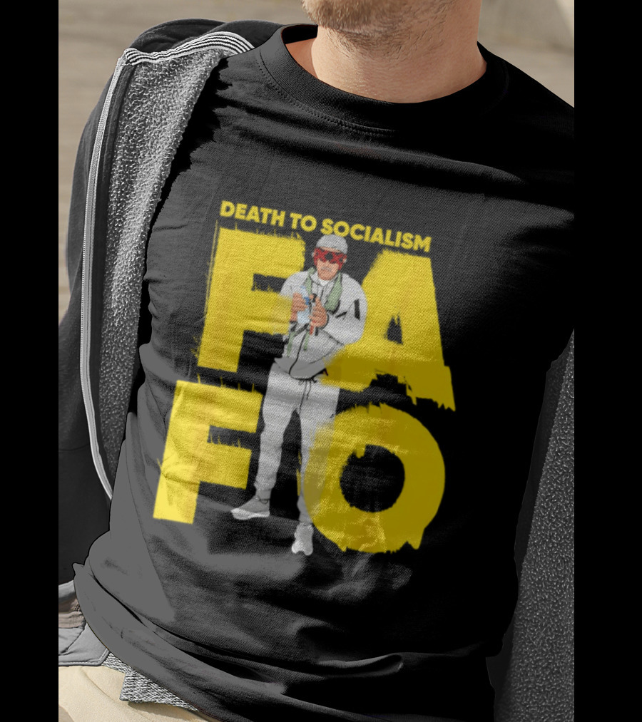 FAFO Death To Socialism Meme Sunglasses And Microphone T-Shirt