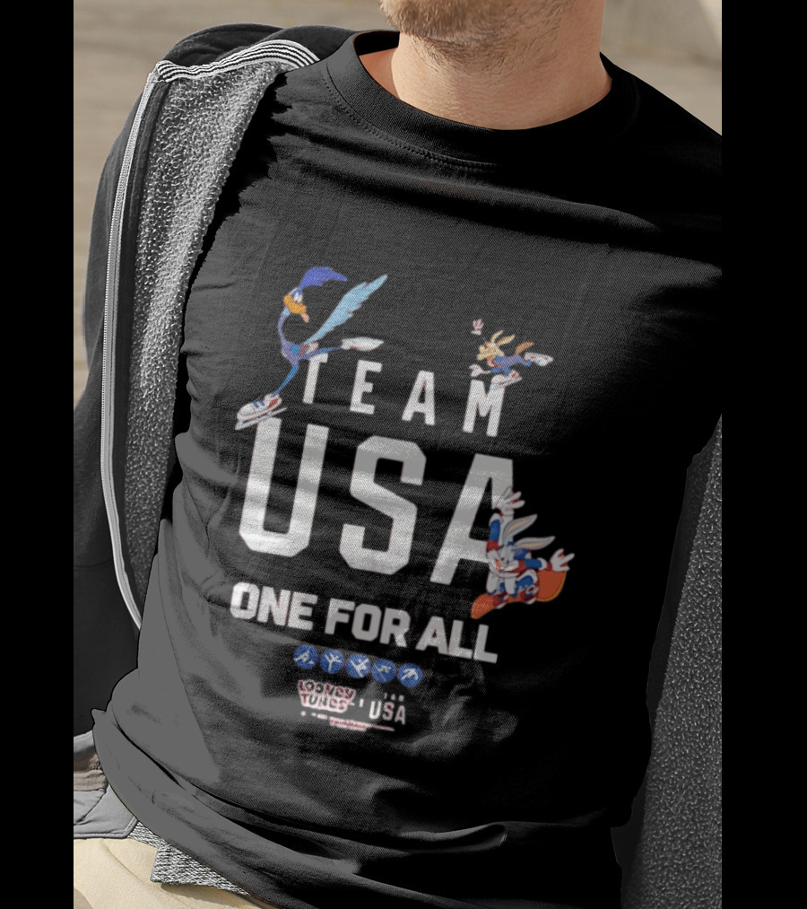 Team USA One For All Looney Tunes Bugs Bunny Road Runner Collab T-Shirt