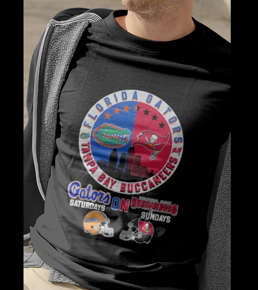Florida Gators Tampa Bay Buccaneers Saturdays Sundays Helmet Mashup T-Shirt