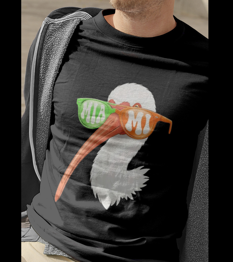 Miami White Ibis Sunglasses MIA MI T-Shirt