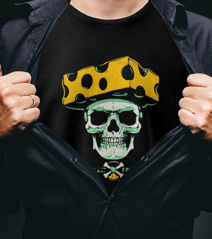 Green Bay Packers For Life Skull Cheesehead T-Shirt