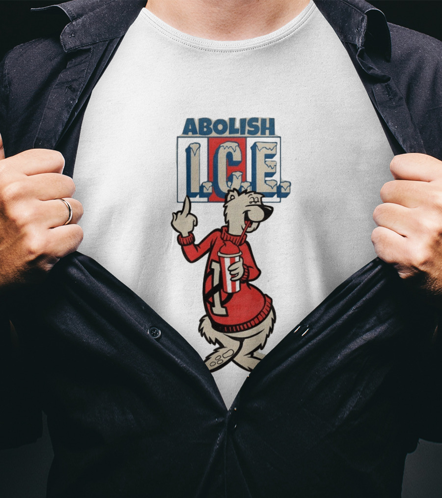 Abolish ICE Polar Bear Middle Finger T-Shirt