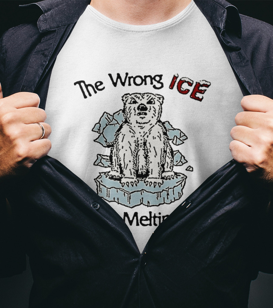 The Wrong Ice Is Melting Polar Bear Vintage Climate Awareness T-Shirt