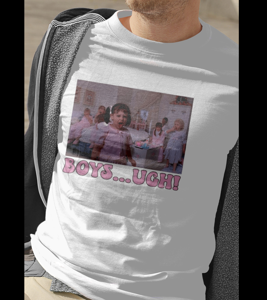 Boys Ugh Funny Valentine's Day Pink Pajama Party Classic Movie Scene T-Shirt