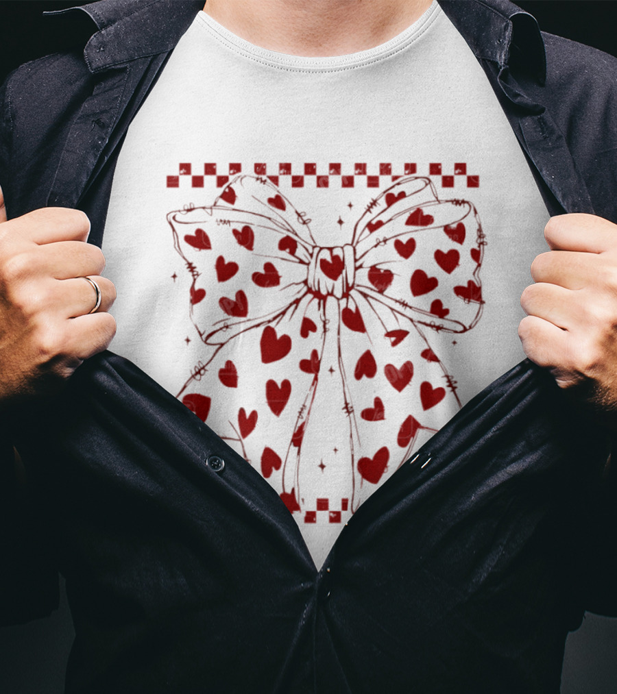 Coquette Bow Heart Valentine’s Day T-Shirt