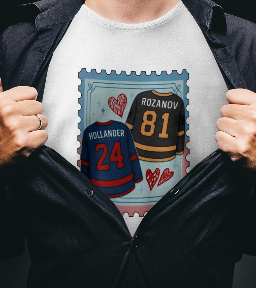 Hollander Rozanov 24 81 Hockey Romance Stamp T-Shirt
