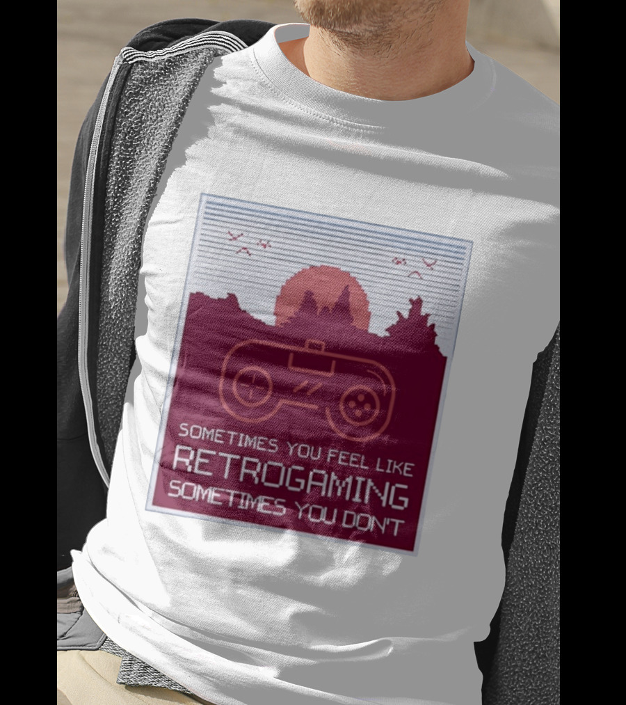 Sometimes You Feel Like Retrogaming Sometimes You Don't Controller Sunset Scene T-Shirt