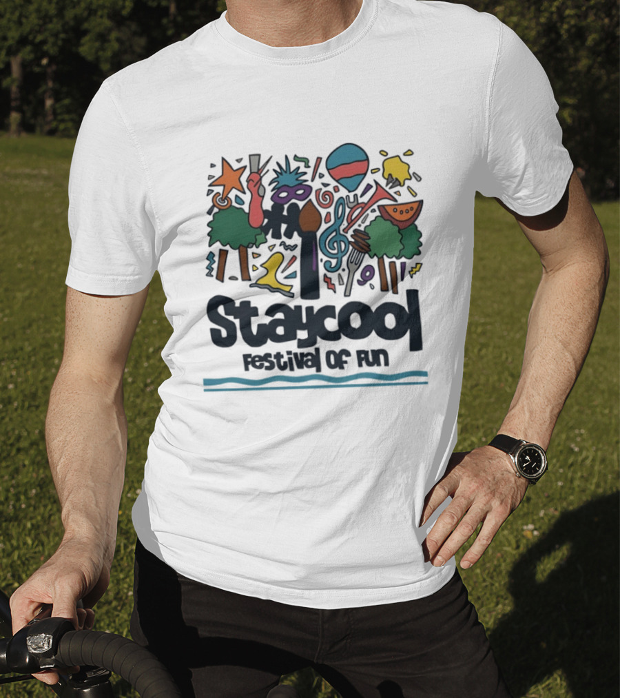 Staycool Festival Of Fun With Colorful Icons And Musical T-Shirt