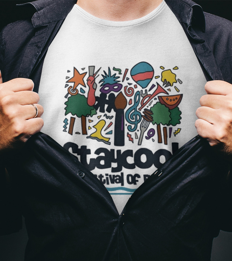 Staycool Festival Of Fun With Colorful Icons And Musical T-Shirt