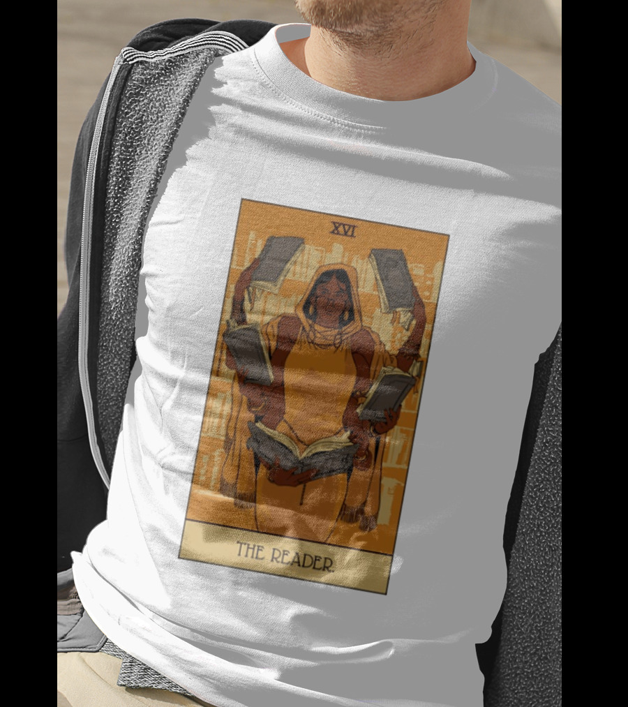 XVI The Reader Tarot Card Modern Witch Aesthetic Books Library T-Shirt