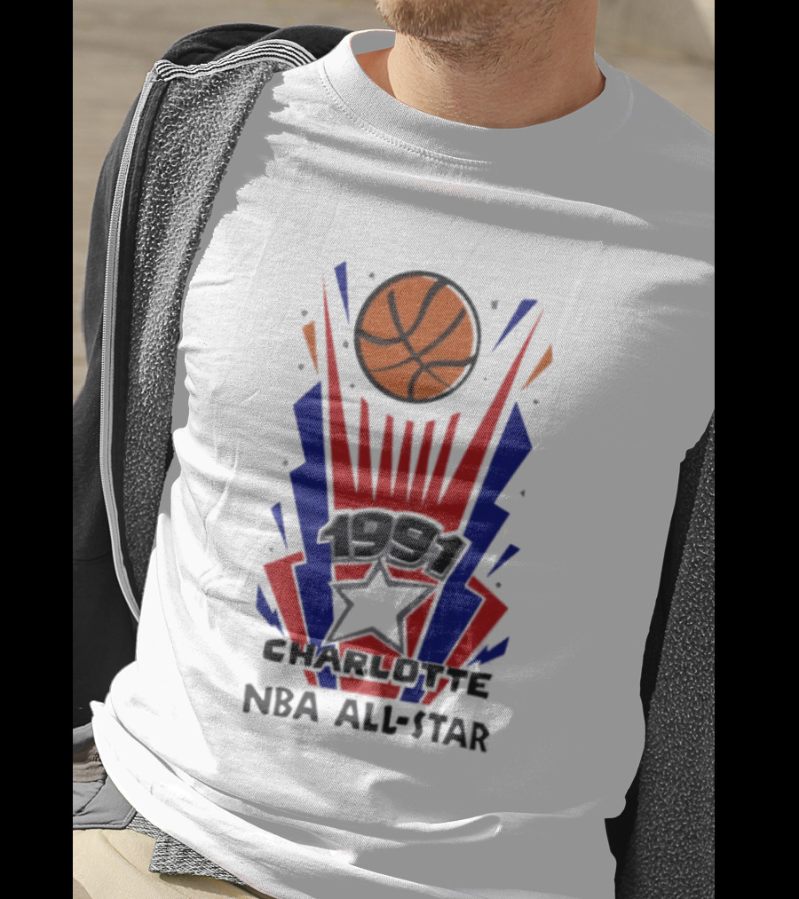1991 Charlotte NBA All Star Basketball Event T-Shirt