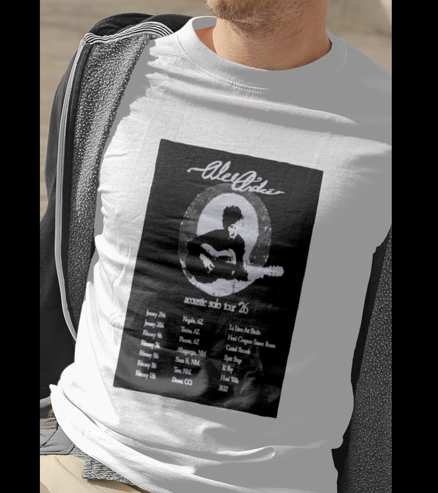 Alec André Acoustic Solo Tour 2026 Concert Dates And Locations T-Shirt