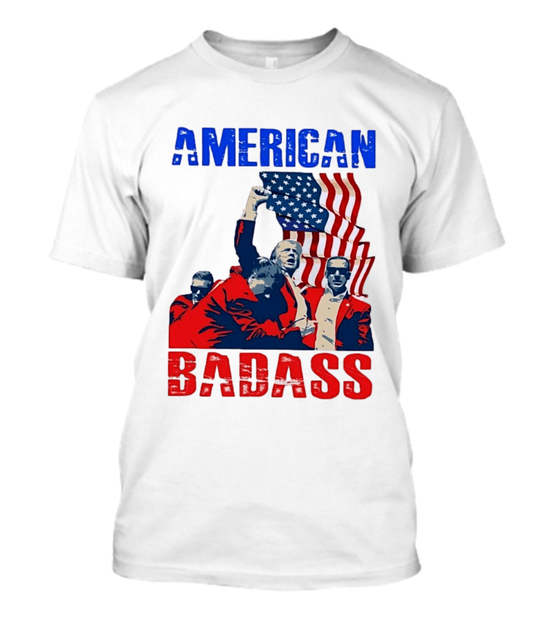 American Badass Donald Trump U.S. President Patriotic Flag T-Shirt