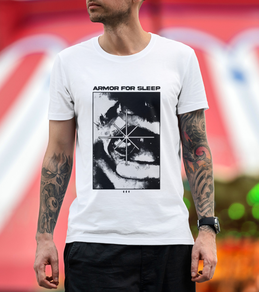 Armor For Sleep Eyeball Star Symbol Monochrome T-Shirt