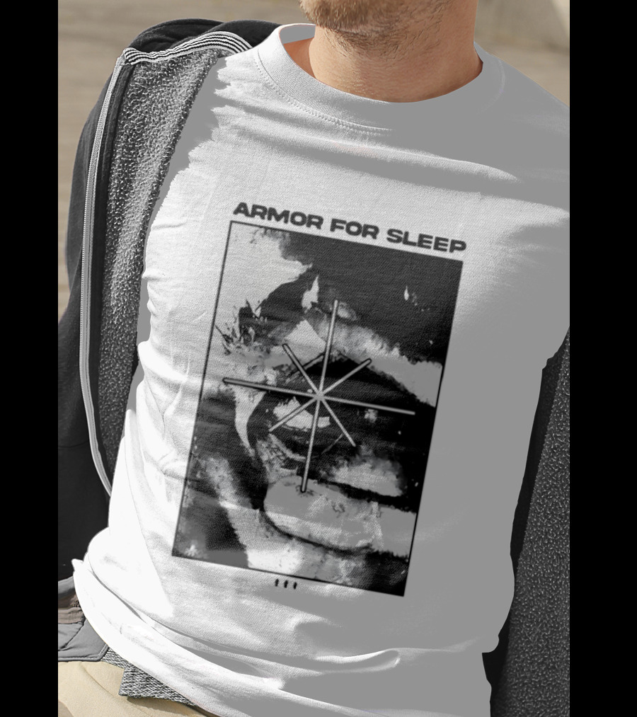 Armor For Sleep Eyeball Star Symbol Monochrome T-Shirt