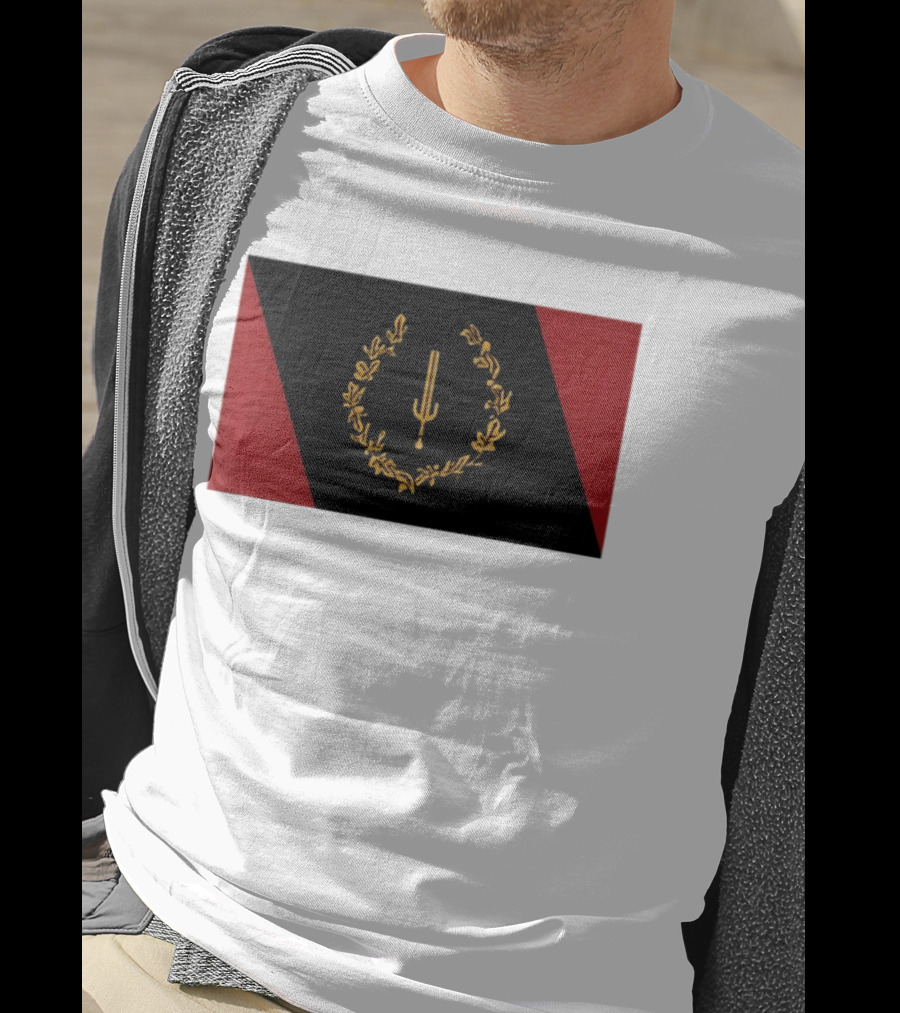 Black American Heritage Flag Laurel Wreath And Torch T-Shirt