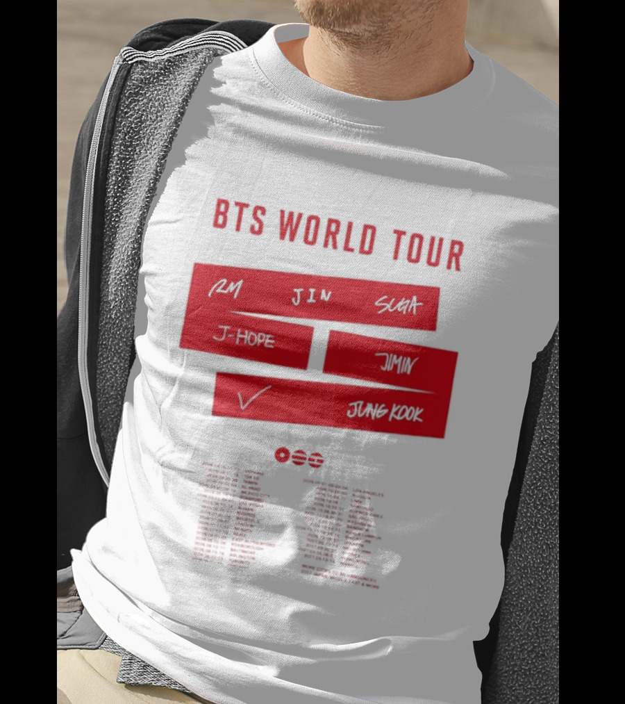 BTS World Tour 2026 RM Jin Suga J Hope Jimin V Jungkook Concert Tour Dates T-Shirt