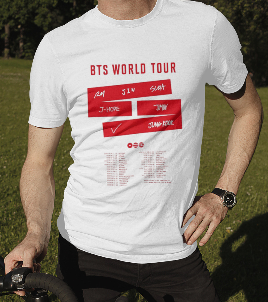BTS World Tour 2026 RM Jin Suga J Hope Jimin V Jungkook Concert Tour Dates T-Shirt